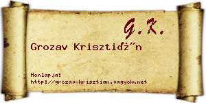 Grozav Krisztián névjegykártya